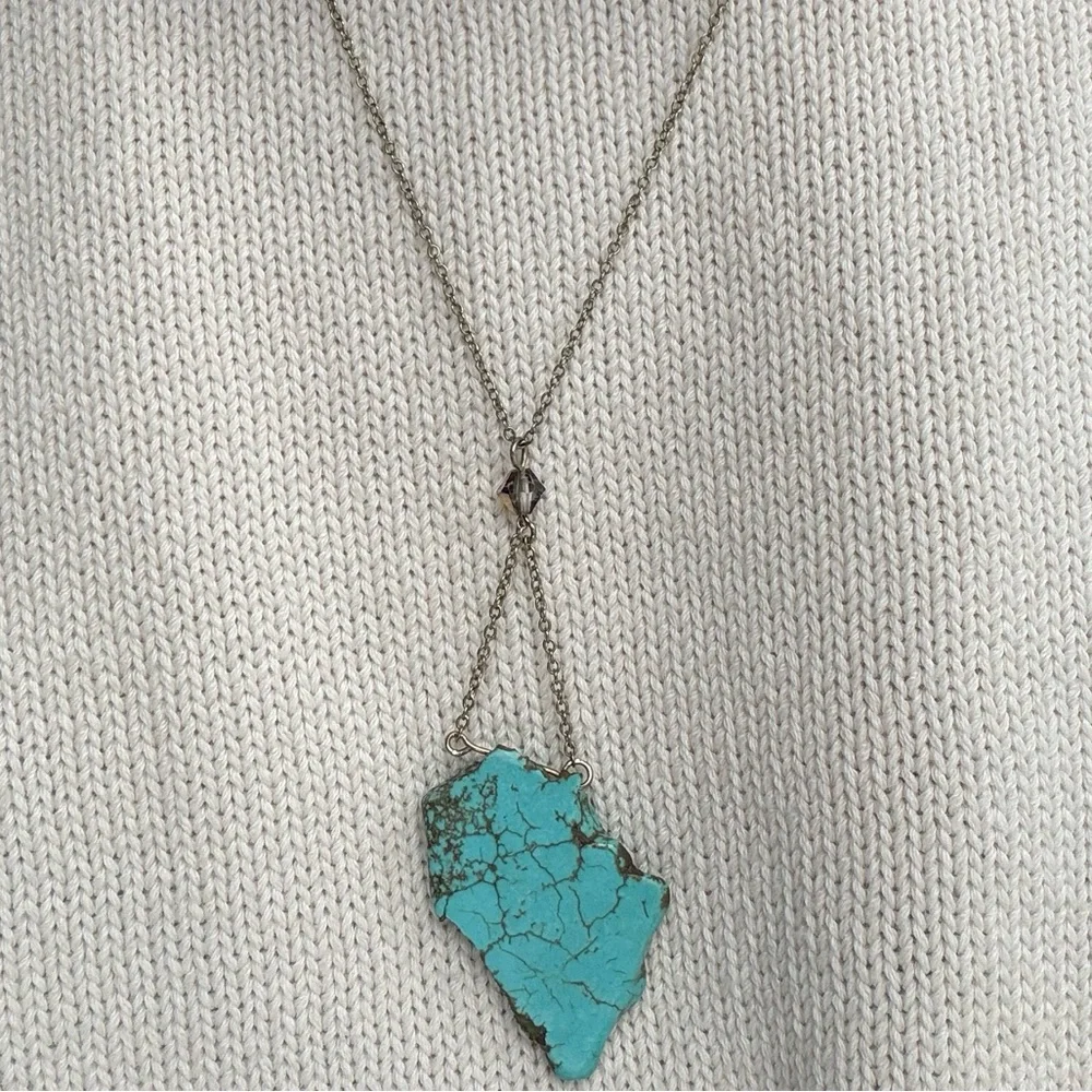 Silver Turquoise Pendant Necklace